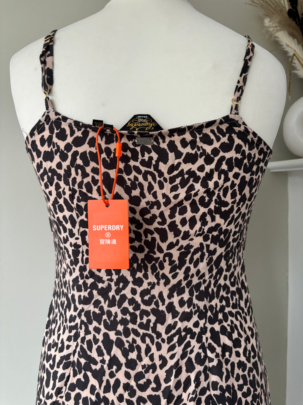 Print Button Cami Midi Dress by Superdry Size 12