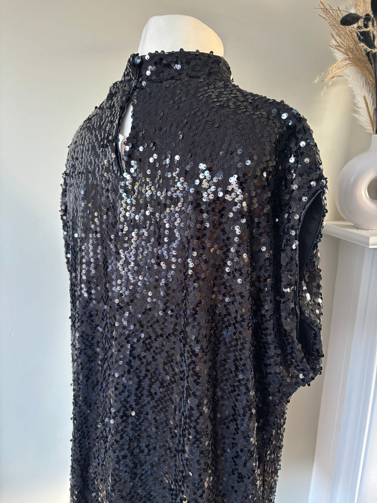 Black sequin party top by Freemans size 26