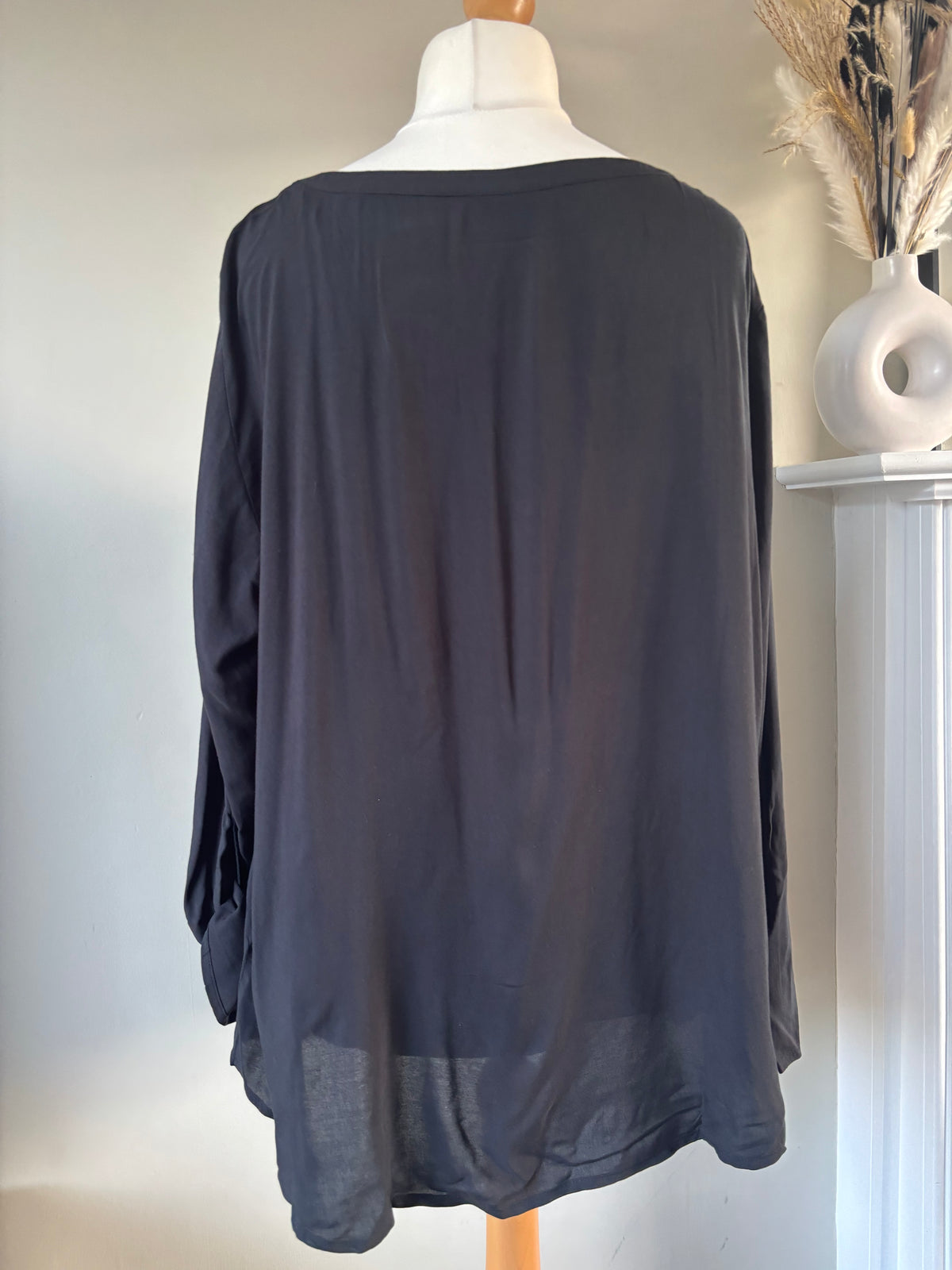 Black v neck soft blouse by Bonprix