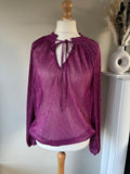Pink Plisse Tie Neck Blouse by Freemans size 16