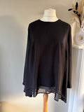 Black Chiffon Tunic by Bonprix Size 20