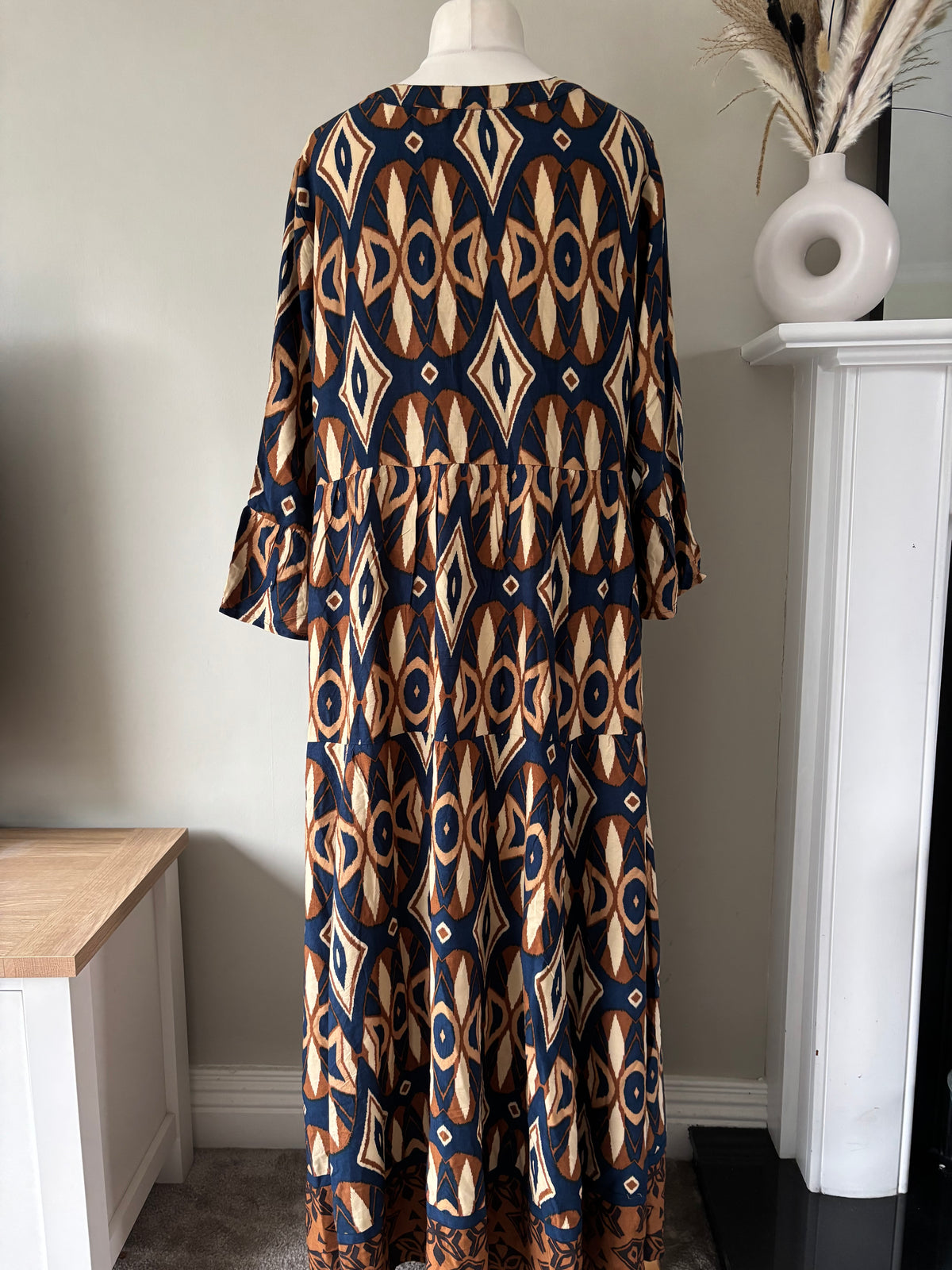 Printed Three-Quarter Length Sleeve Maxi Dress by Aniston Size 20