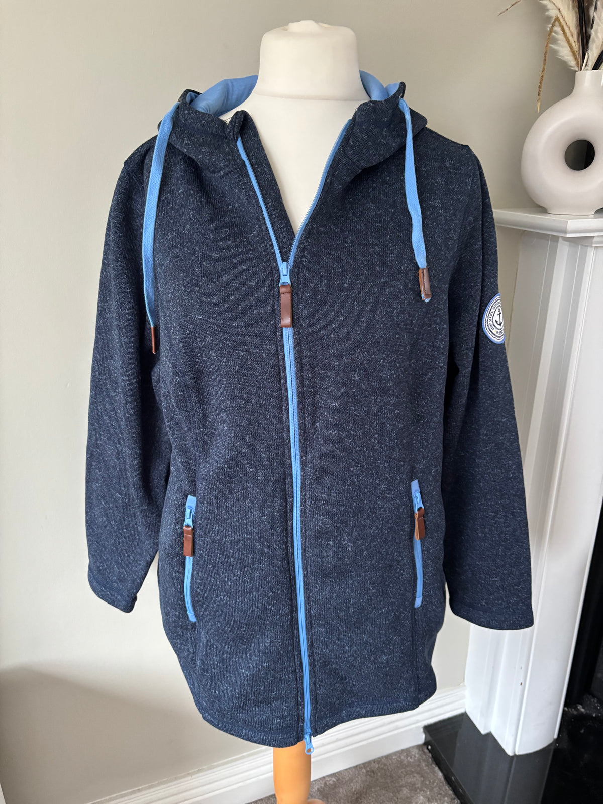 Navy Zip-Up Fleece Jacket size 22 by Freemans
