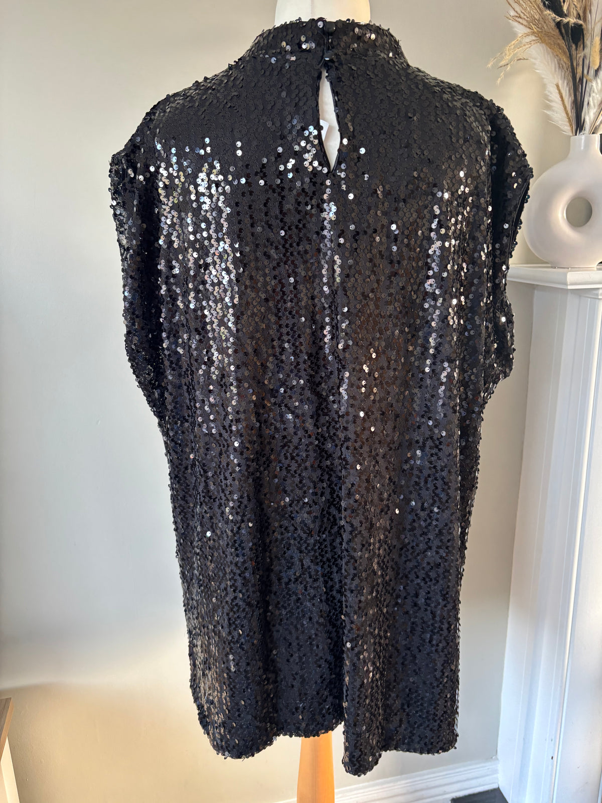 Black sequin party top by Freemans size 26