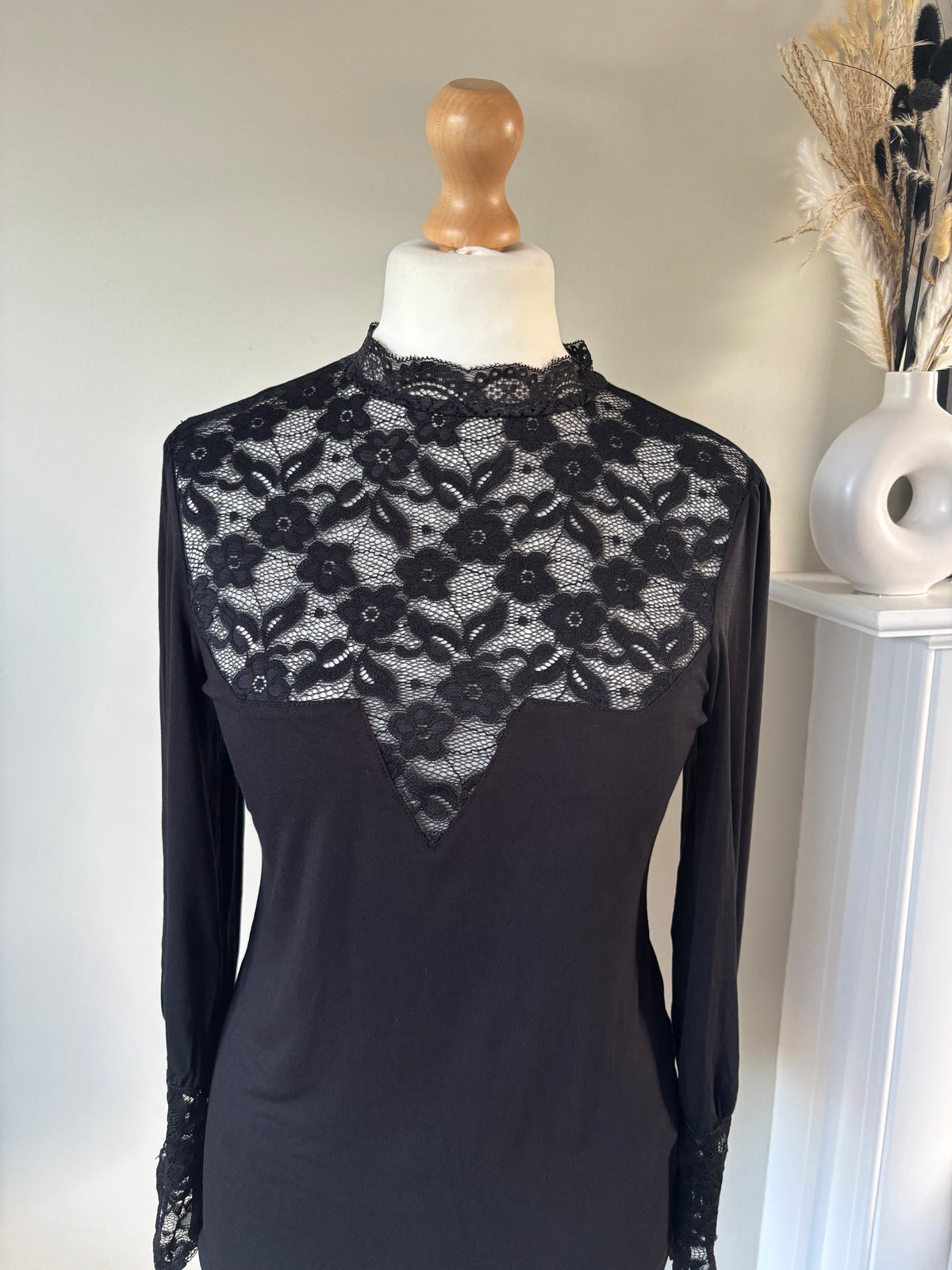 Black lace Yoke Top By bonprix