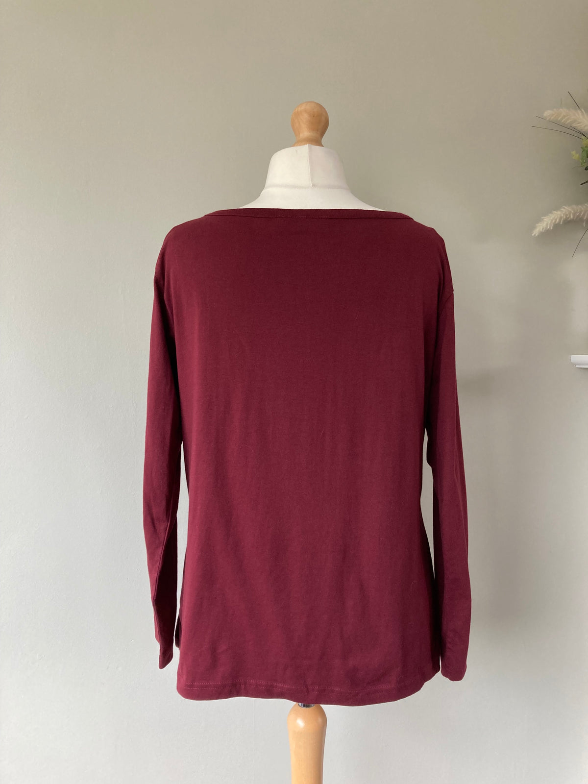 Burgundy long sleeved top by BPC - Size 12/14