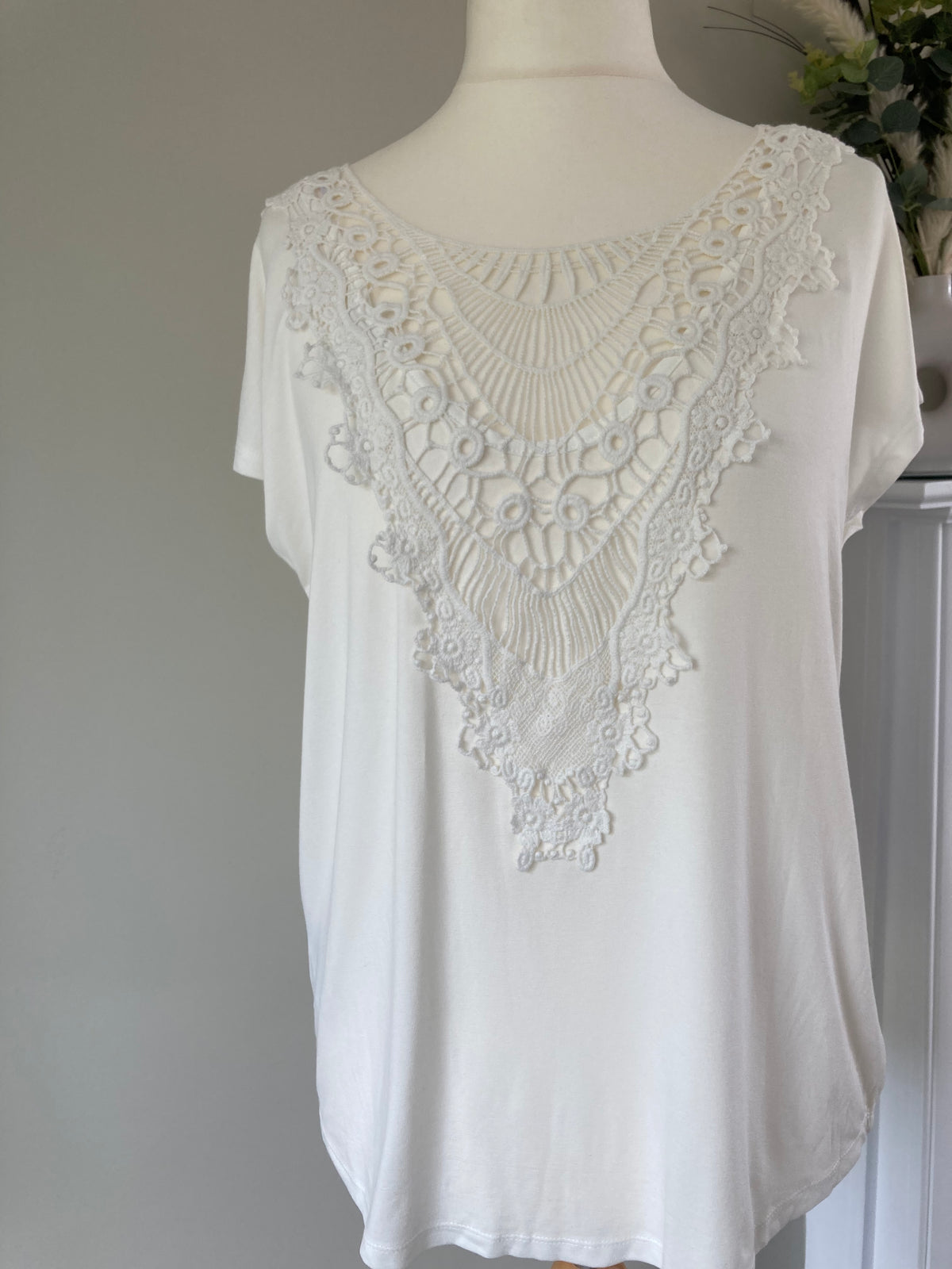Ivory lace tunic top by BONPRIX