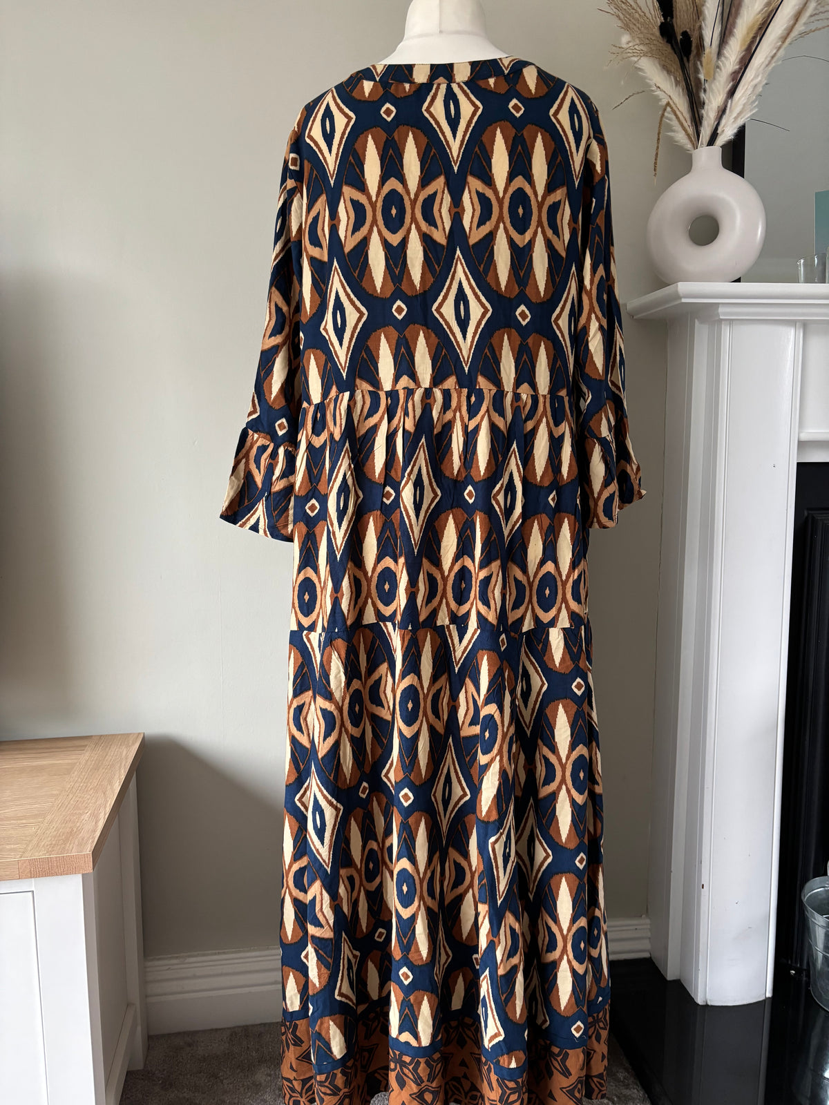 Printed Three-Quarter Length Sleeve Maxi Dress by Aniston Size 20