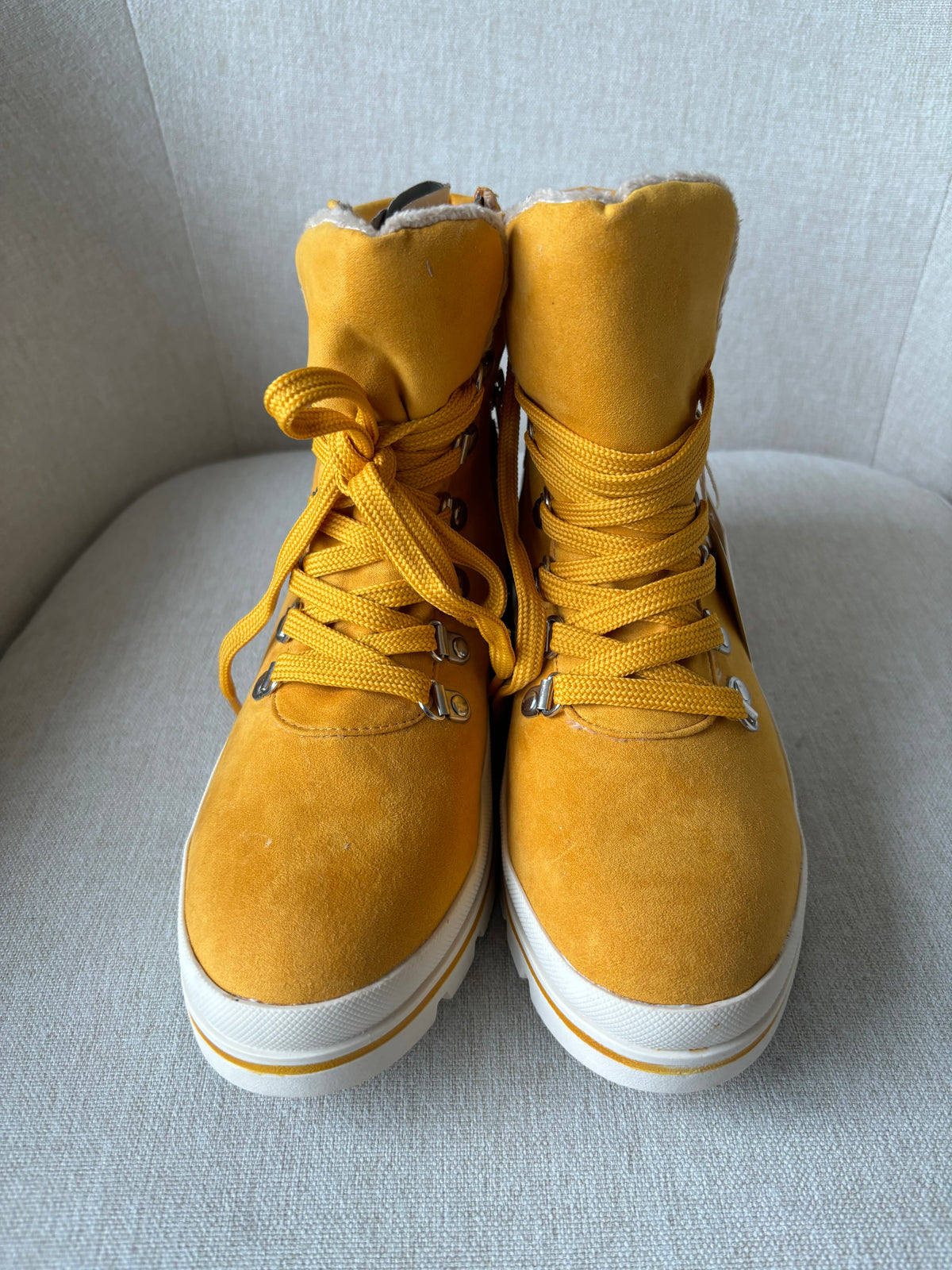 Mustard Yellow Lined Boots by Tom Tailor