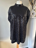 Black sequin party top by Freemans size 26