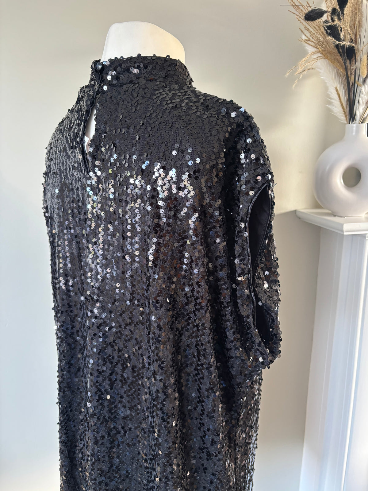 Black sequin party top by Freemans size 26