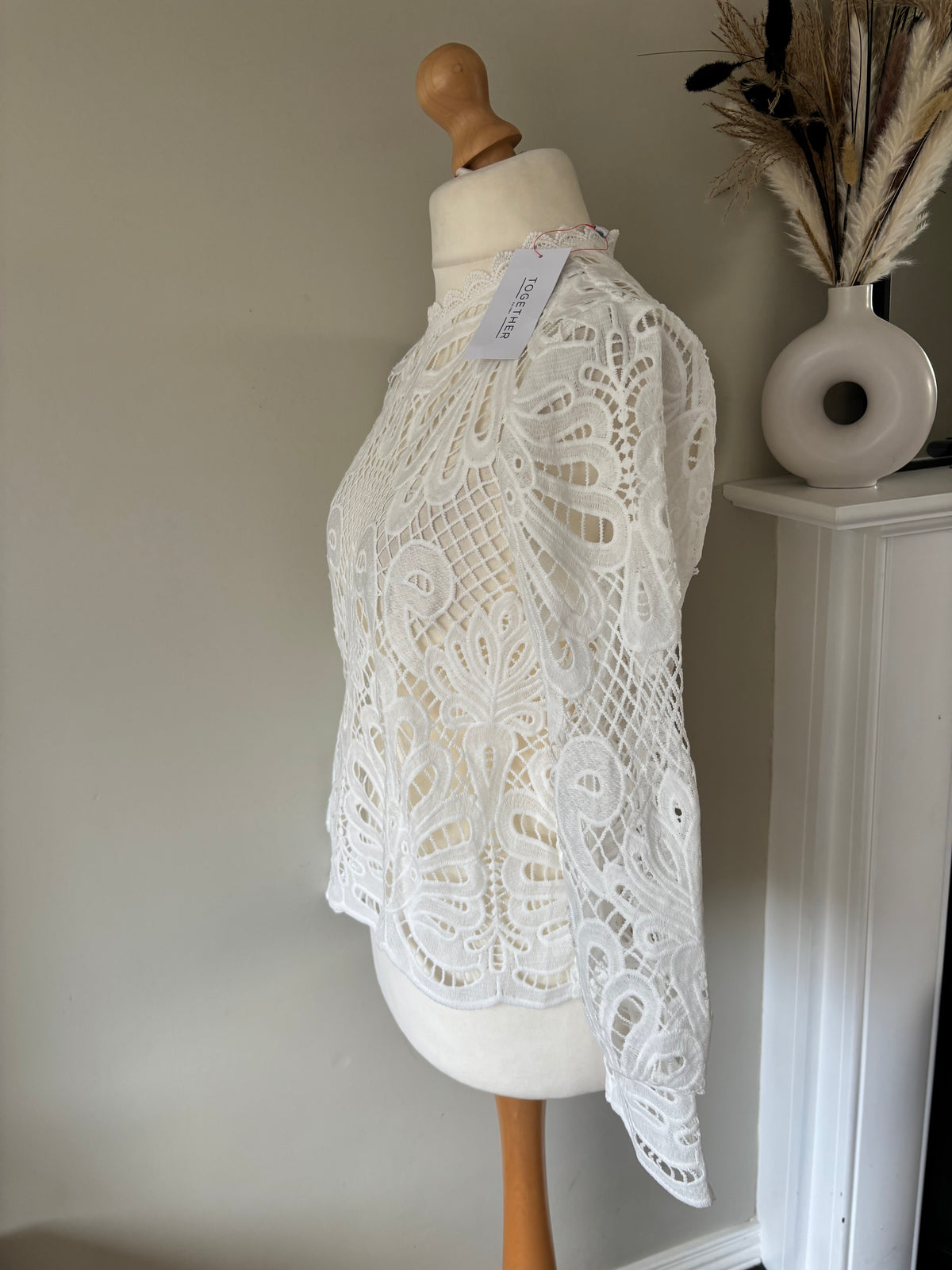 White lace blouse by Together size 12