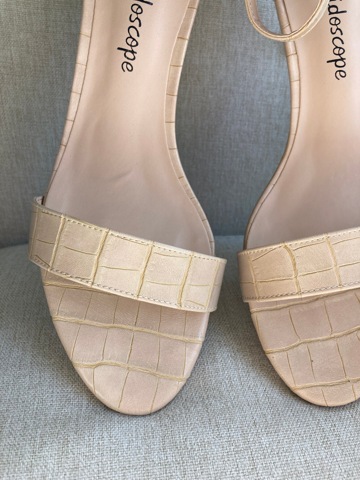 Nude croc heels by KALEIDOSCOPE- Size 7
