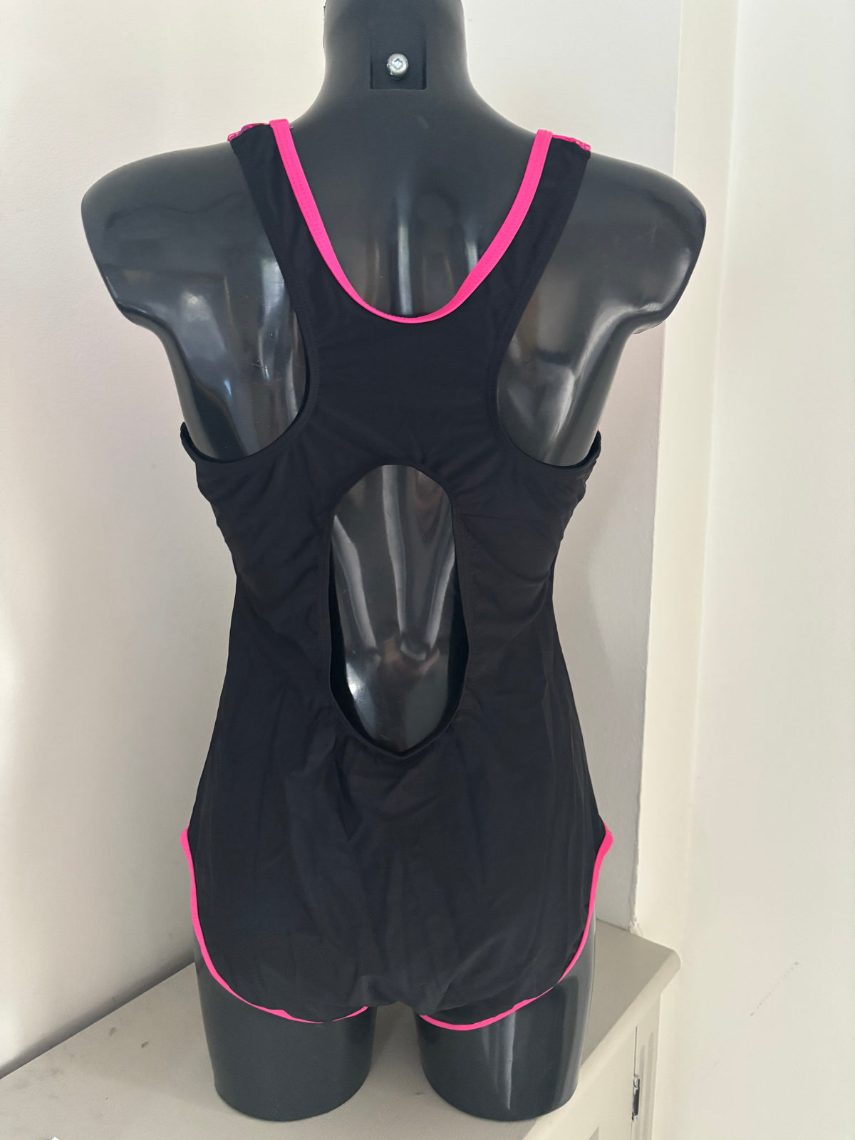 Black and pink swimsuit by bonprix size 16