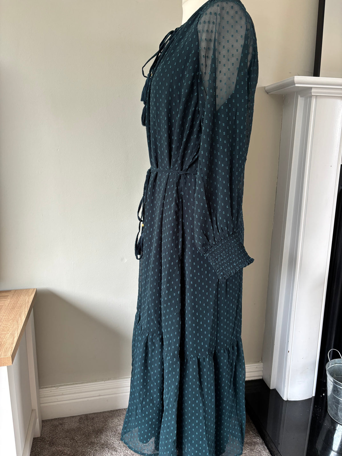 Together Teal Dobby Tiered Maxi Dress Size 20