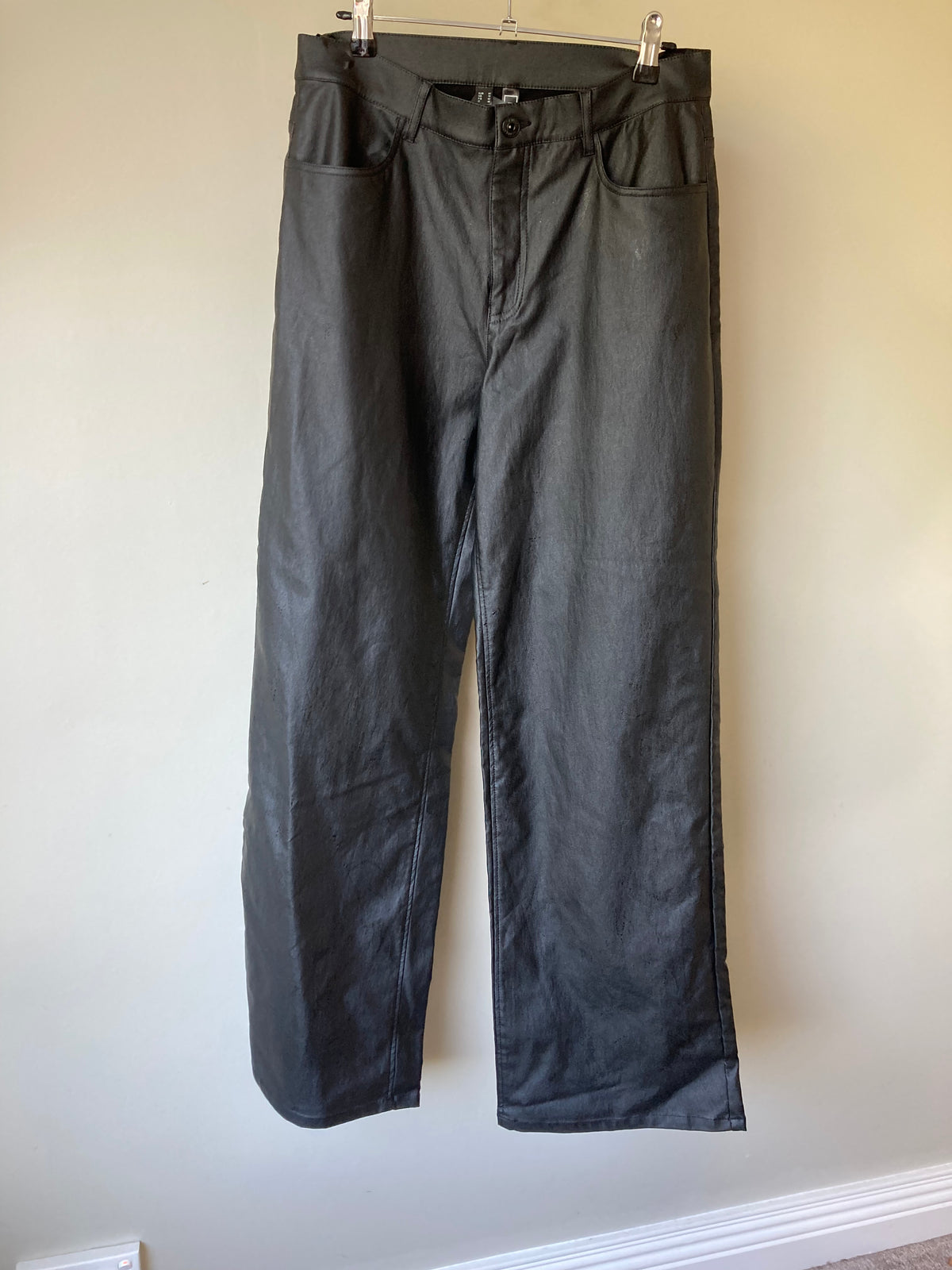 Wide leg pleather trousers by Rainbow - Size 14