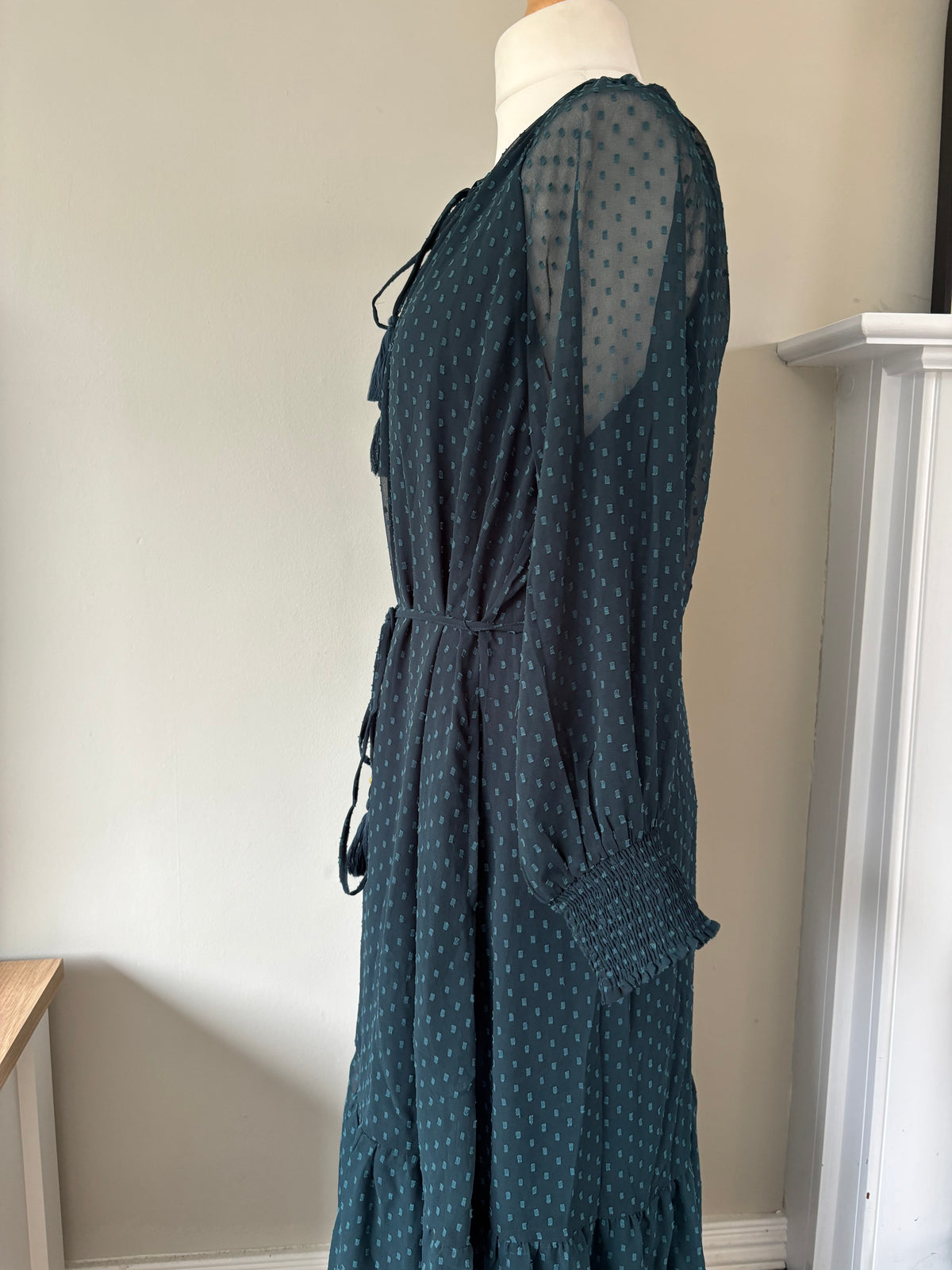 Together Teal Dobby Tiered Maxi Dress Size 20