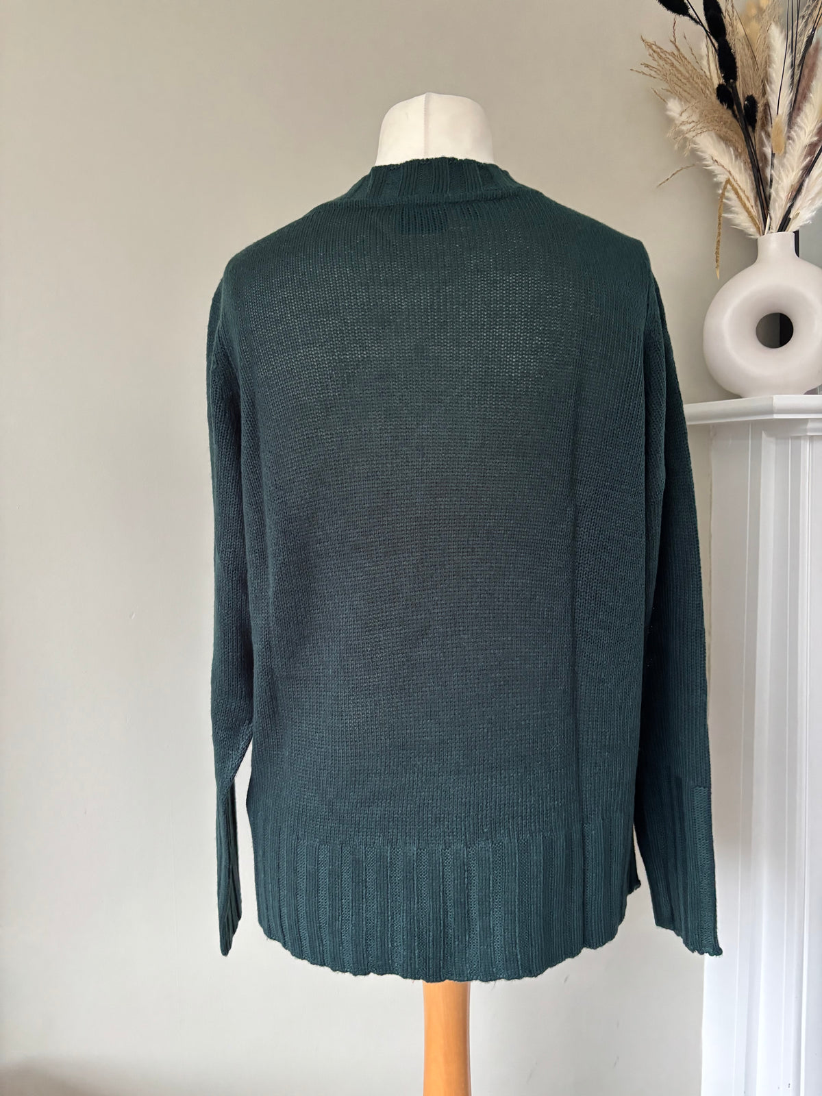 Drak green V-Neck Knit Jumper by Bonprix size 16/18