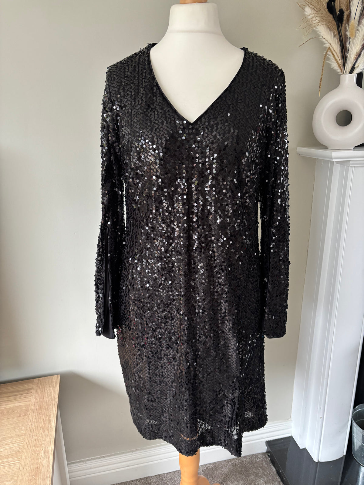 Black sequin dress by Body flirt size 18