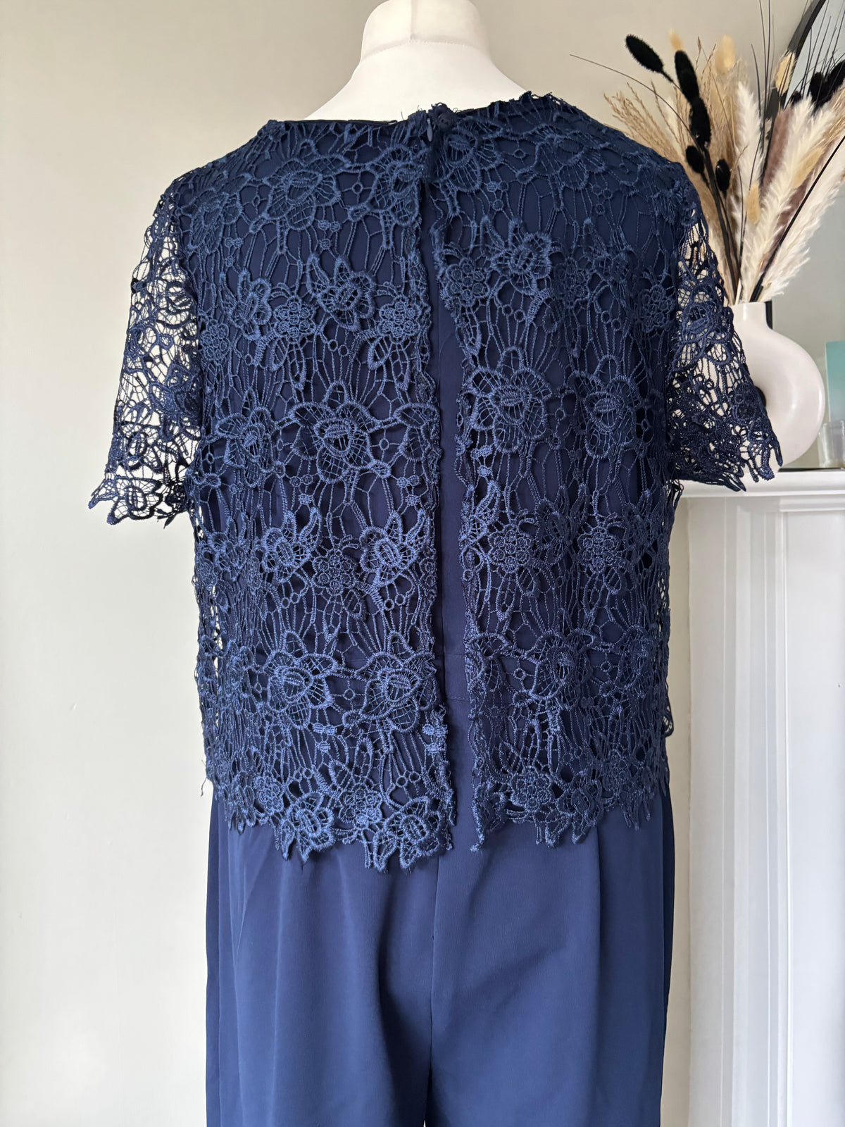 BONPRIX Navy Lace Bodice Jumpsuit size 22