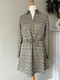 Retro shirt print dress Size 10 Bonprix