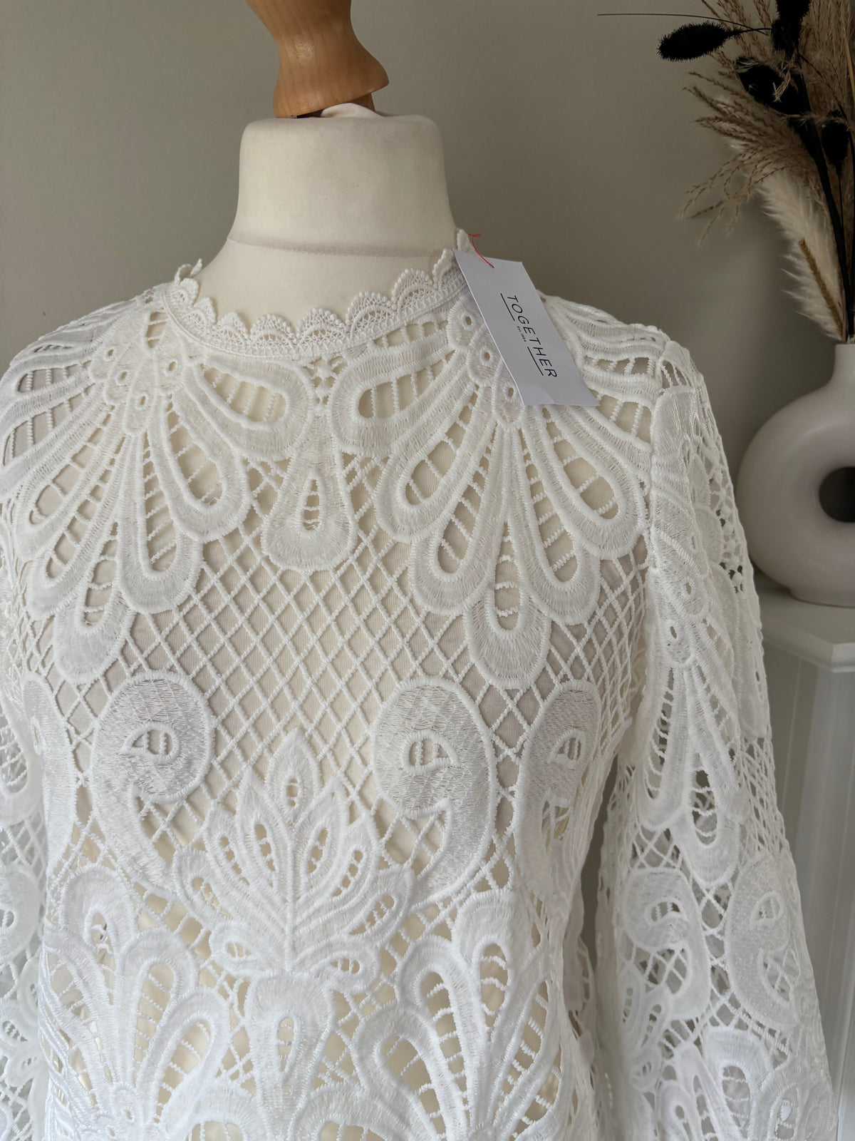 White lace blouse by Together size 12