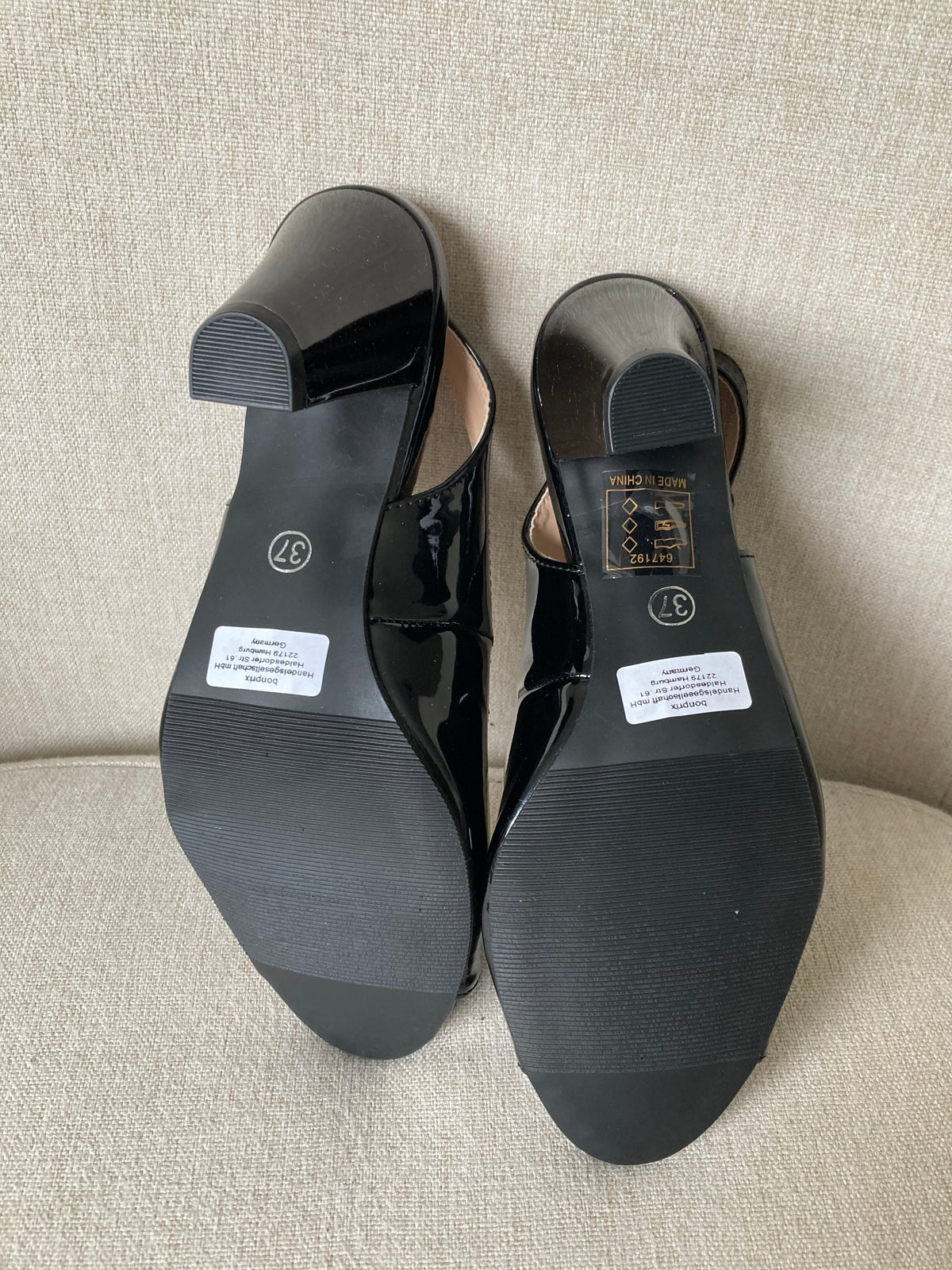 Black skinny back sandals by BPC - Size 4