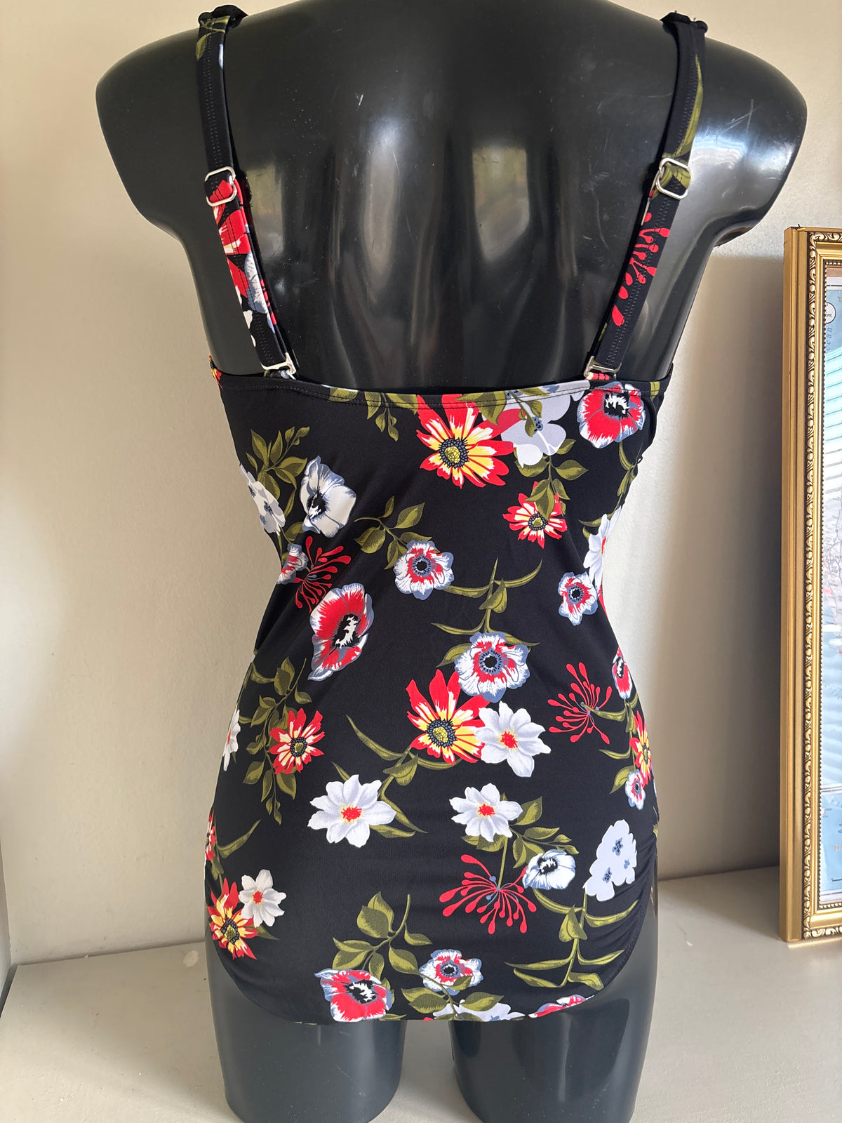 Black floral swimsuit by BPC Size 12