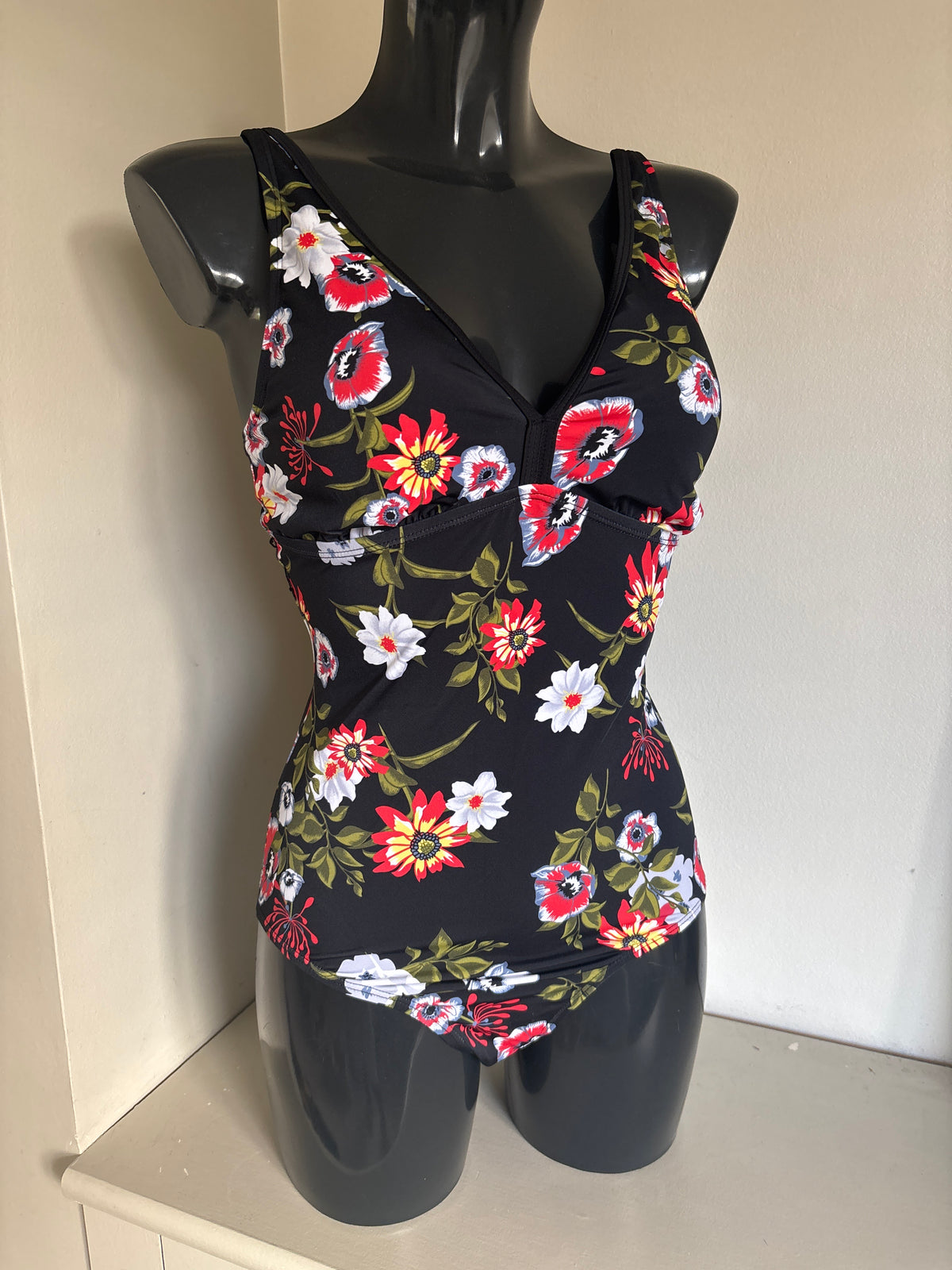 Black floral swimsuit by BPC Size 12