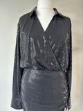 Black Embellished Wrap Midaxi Dress by In The Style Size 18