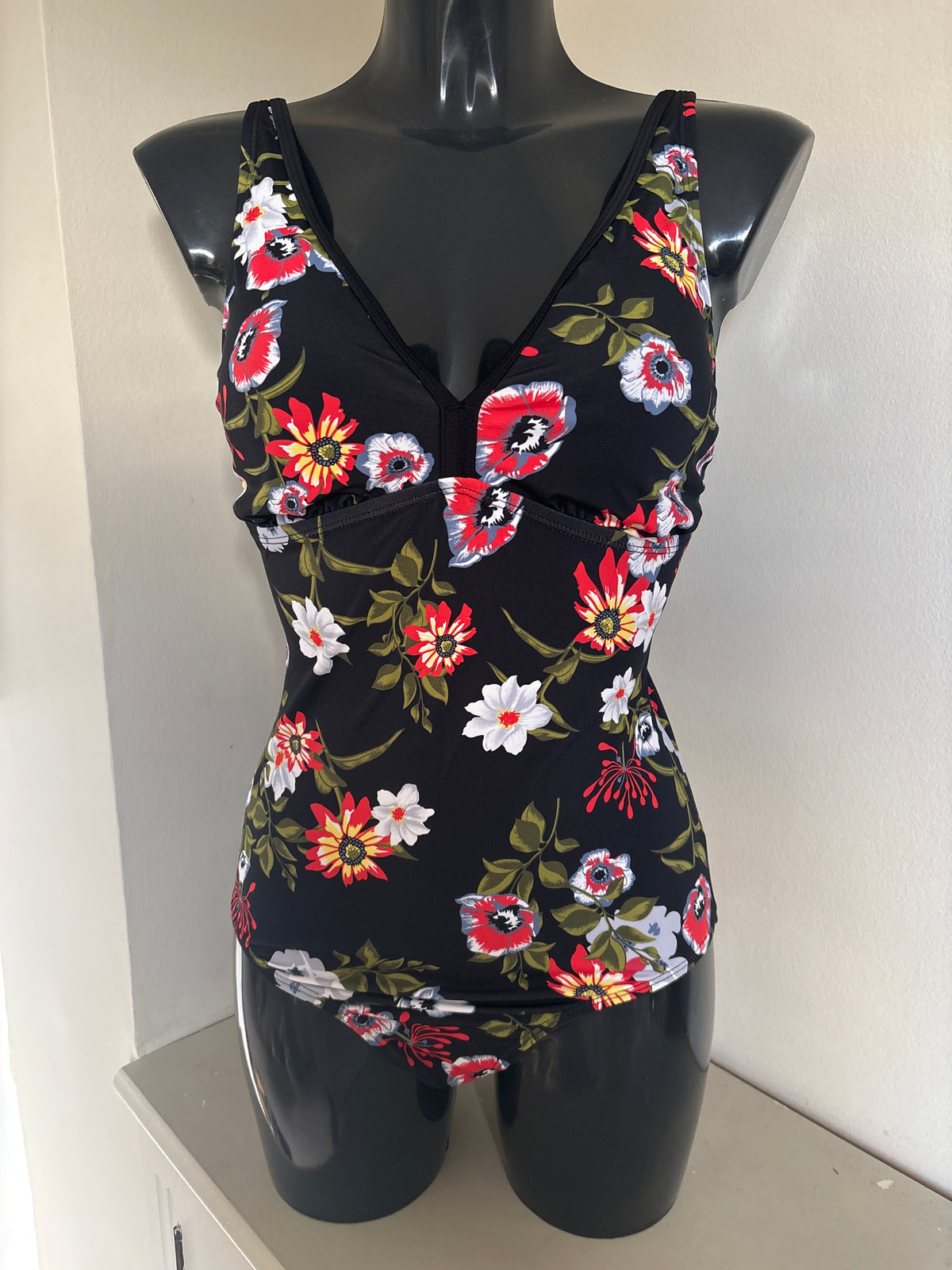 Black floral swimsuit by BPC Size 12