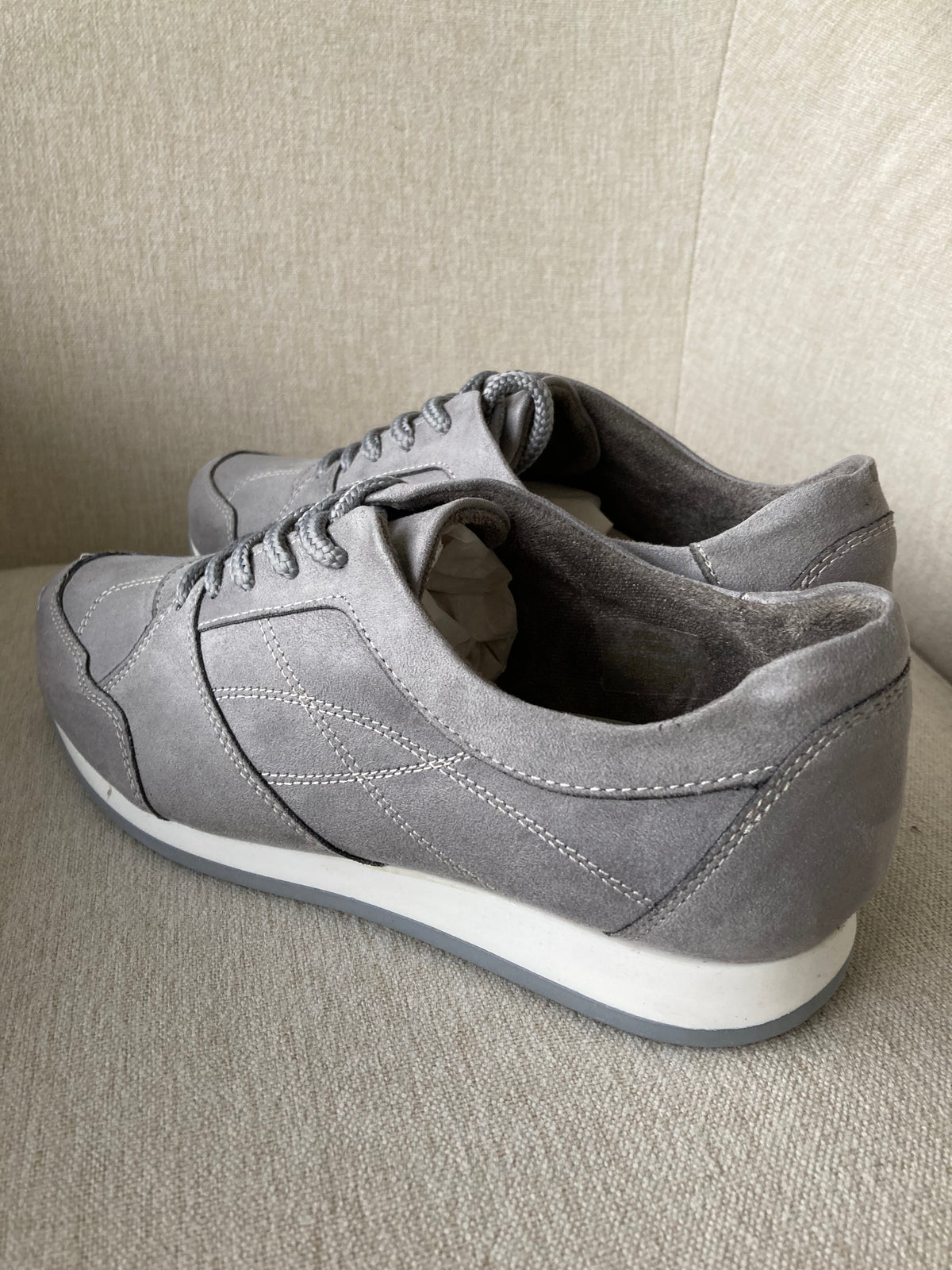 Grey Suede lace up trainers by AIRSOFT - Size 6