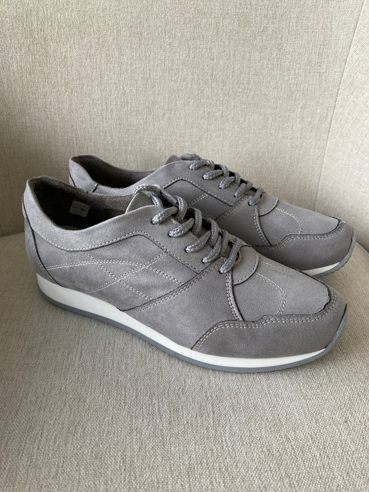 Grey Suede lace up trainers by AIRSOFT - Size 6