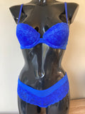 Vivid blue bra and pants set by Vivance - Size 32 A