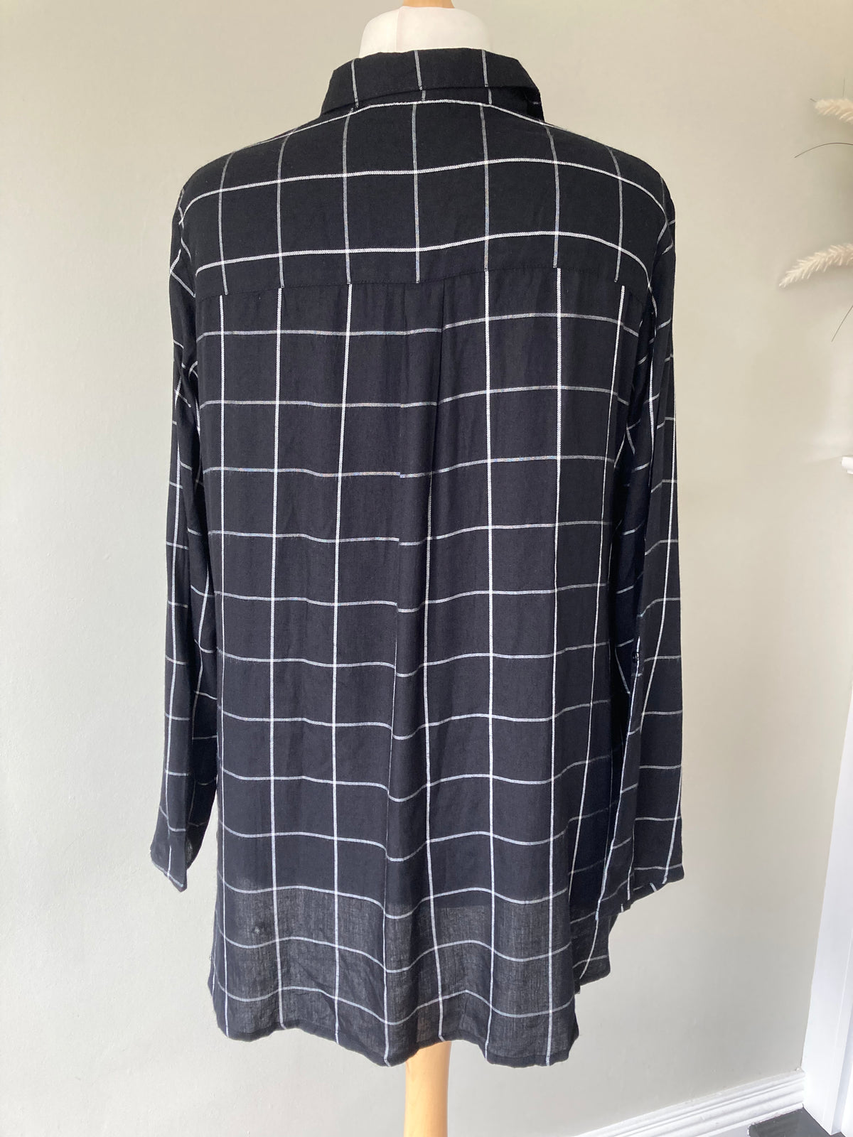 Checked Longline Blouse by BONPRIX