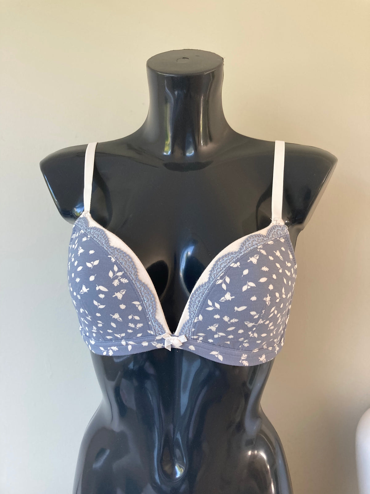 Blue & Cream Bra by PETITE FLEUR - Cup 38A (2pk)