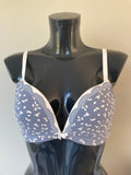 Blue & Cream Bra by PETITE FLEUR - Cup 38A (2pk)