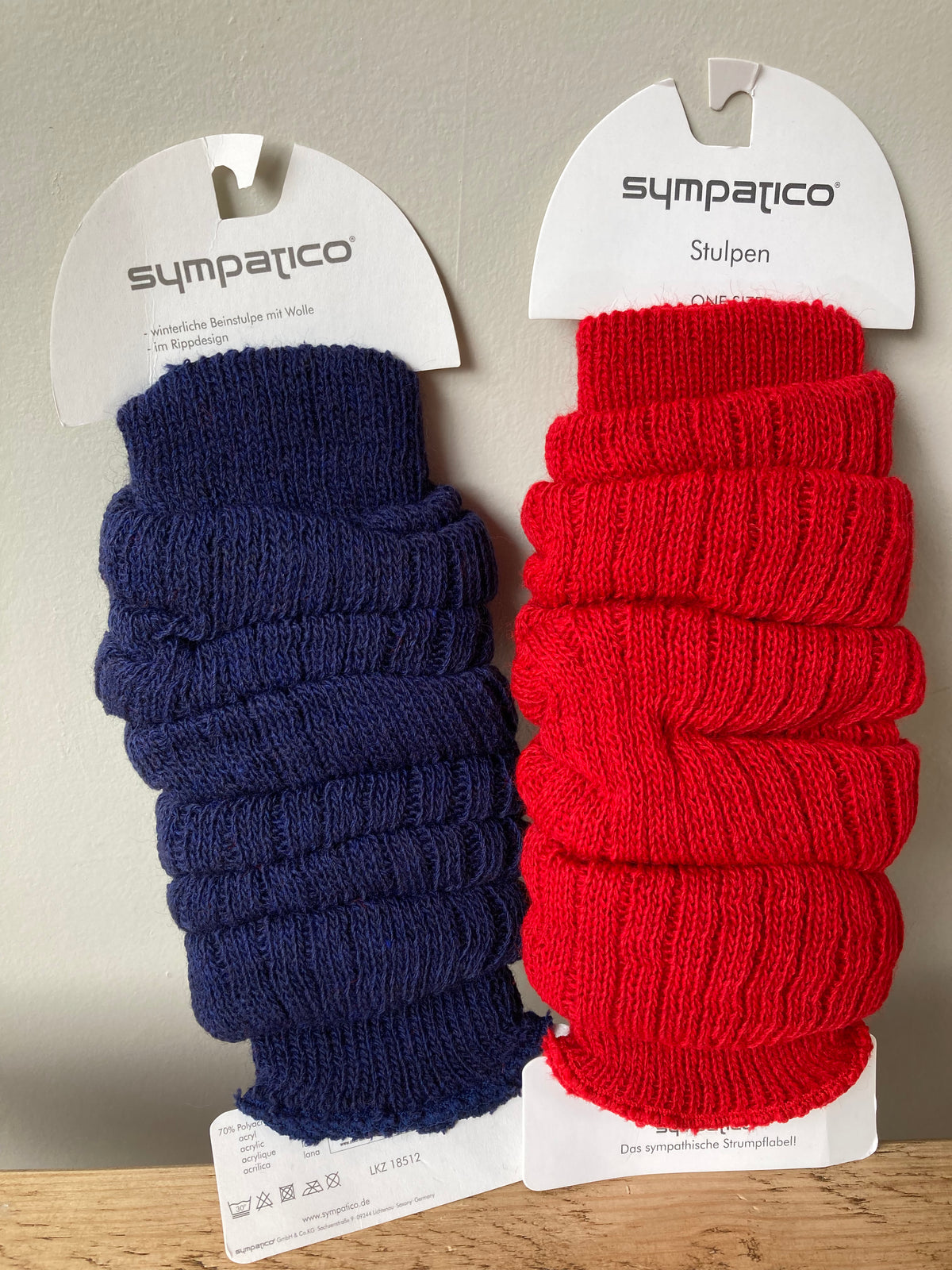 Navy/Red Assorted Socks/Leg Warmers by SYMPATICO - One Size (2pk)