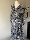 Zebra Print Silk-feel Tie Dress size 12