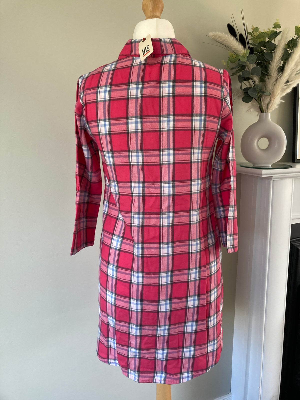 Pink Checked Nightdress by H.I.S - Size 6/8