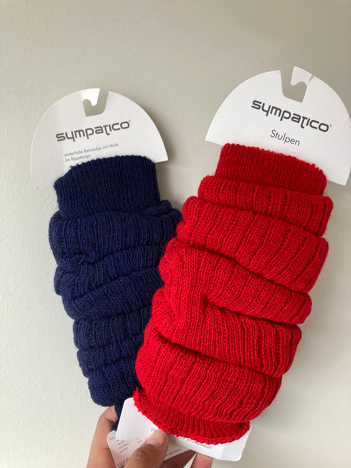 Navy/Red Assorted Socks/Leg Warmers by SYMPATICO - One Size (2pk)