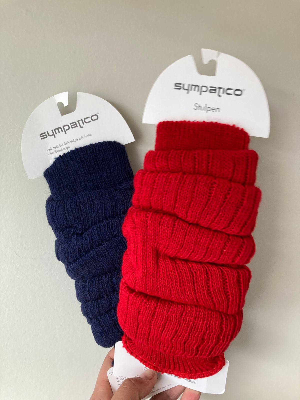 Navy/Red Assorted Socks/Leg Warmers by SYMPATICO - One Size (2pk)