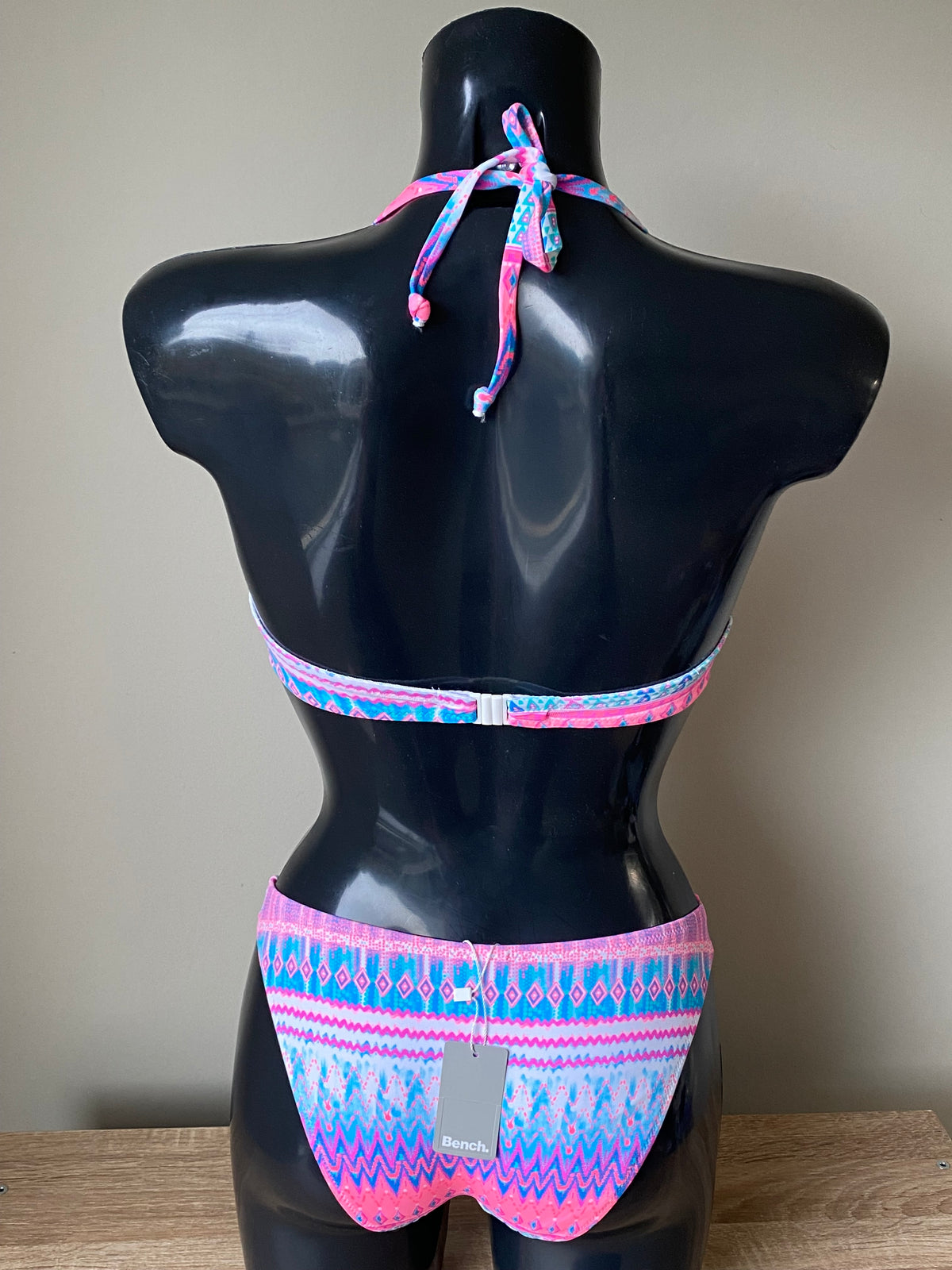 Pink Print Swimwear Top/Bottom Removable Straps by BENCH  - Size 10B