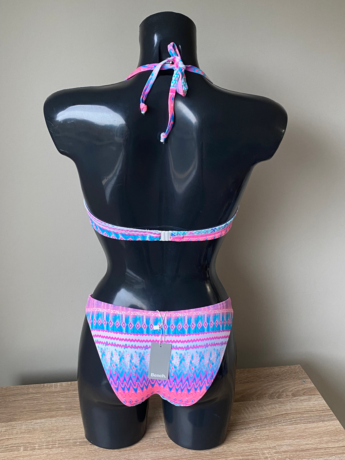 Pink Print Swimwear Top/Bottom Removable Straps by BENCH  - Size 10B