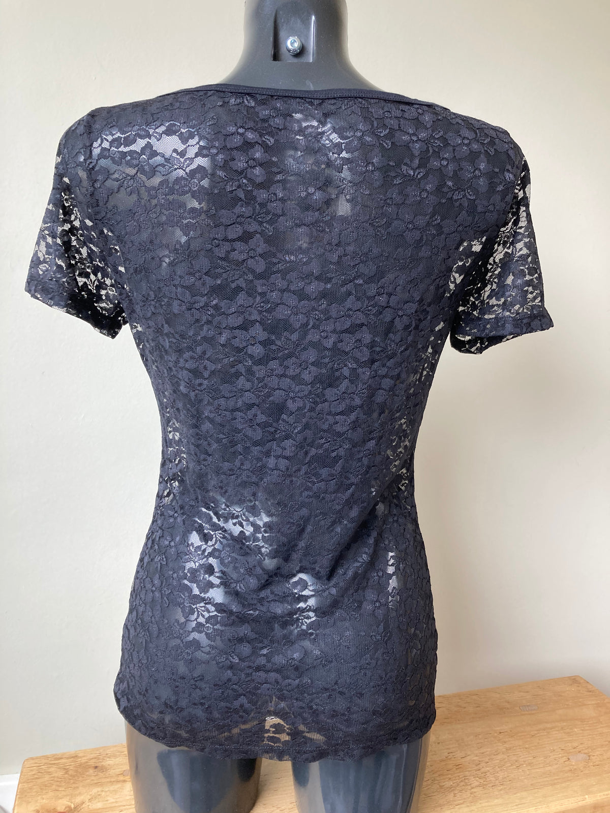 Black Lace Shirt by PETITE FLEUR - Size 12
