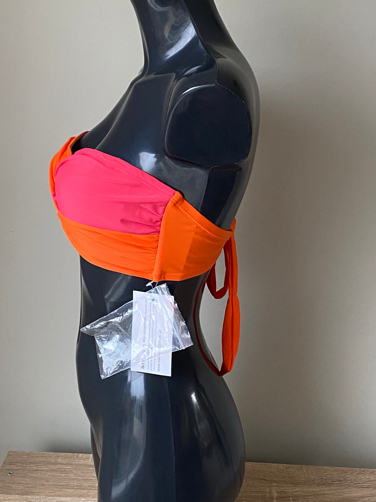 Orange/Pink Bikini Top by KALEIDOSCOPE - Size 14